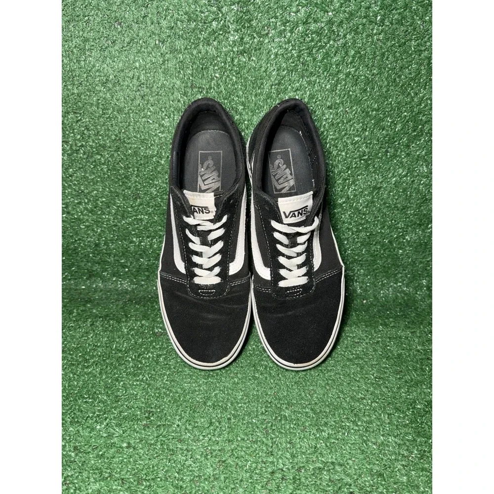 Vans Old Skool Mens Size 7.5 Black White Skate Shoes Casual Walking Sneakers